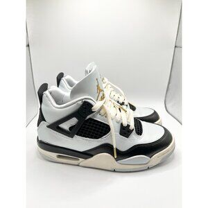 Nike Air Jordan 4 Retro GS Sneakers Pure Platinum Gold Size 5.5Y
